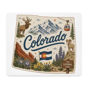 Vintage Colorado Rocky Mountains Kunstaufkleber - Mousepad (Querformat) - Weiß - Vorne