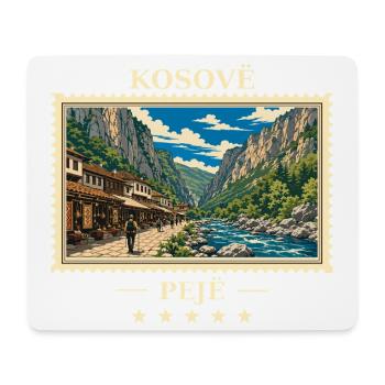 Kosovo Peja Vintage Reisemarke - Mousepad (Querformat) - Weiß - Vorne