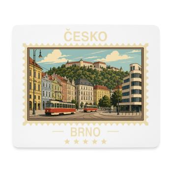 Tschechien Brno Vintage Reisemarke - Mousepad (Querformat) - Weiß - Vorne