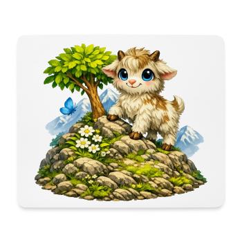 Cuddly goat on the mountain - Mouse Pad (horizontal) - white - Front