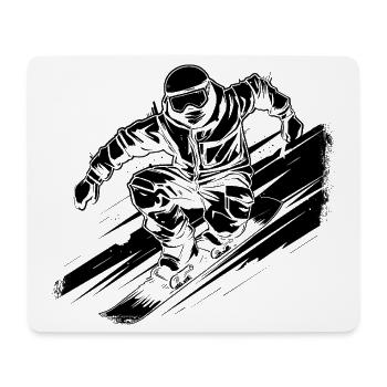 Dessin de snowboardeur - Tapis de souris (format paysage) - blanc - Devant