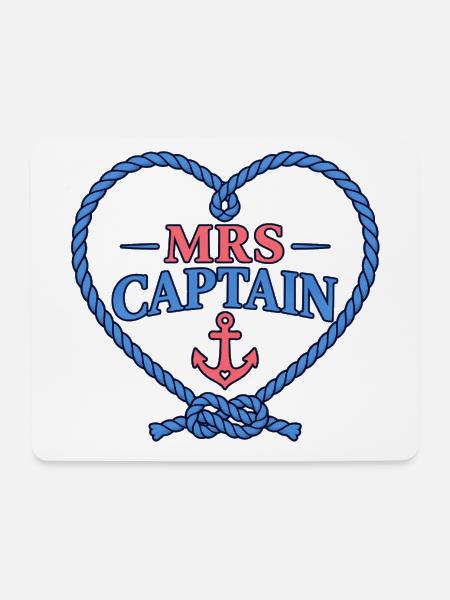 Mrs Captain – Liebe zum Segeln - Mousepad (Querformat) - Weiß