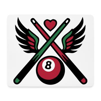 Billard Queue Acht Logo - Mousepad (Querformat) - Weiß - Vorne