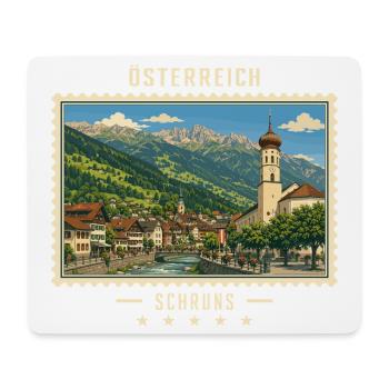 Österreich Schruns Vintage Reisemarke - Mousepad (Querformat) - Weiß - Vorne