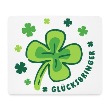 Glücksbringer – Kleeblatt - Mutmacher - Mousepad (Querformat) - Weiß - Vorne