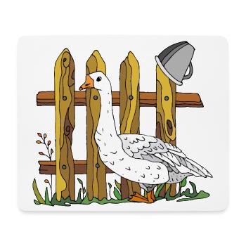Gans - Mousepad (Querformat) - Weiß - Vorne