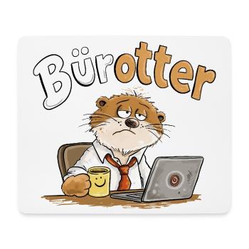 Bürotter Otter Büro Humor Kaffee Arbeit Montag - Mousepad (Querformat) - Weiß - Vorne