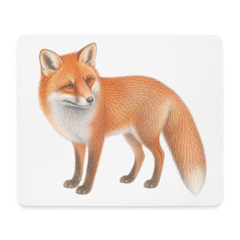 Illustriertes Fuchsblattpastell - Mousepad (Querformat) - Weiß - Vorne