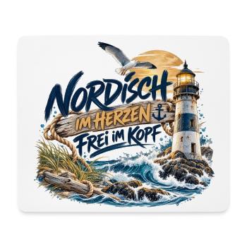 Nordisch im Herzen, frei im Kopf - Mousepad (Querformat) - Weiß - Vorne