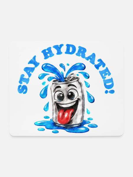 Bleib Hydriert – Comic-Dose - Mousepad (Querformat) - Weiß