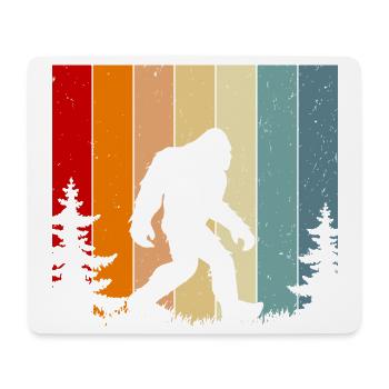 Retro Sunset Bigfoot Vintage Yeti Forest Trees - Mousepad (Querformat) - Weiß - Vorne
