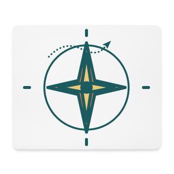 Nordstern Kompass Grafik - Mousepad (Querformat) - Weiß - Vorne