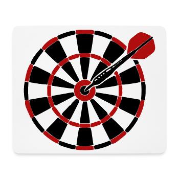 Dartscheibe Pfeil Grafik - Mousepad (Querformat) - Weiß - Vorne