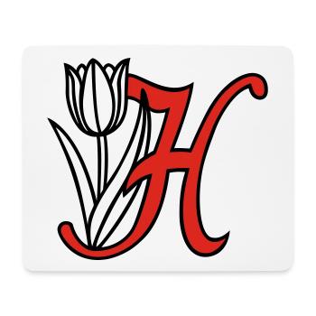 Lettre H - Tapis de souris (format paysage) - blanc - Devant