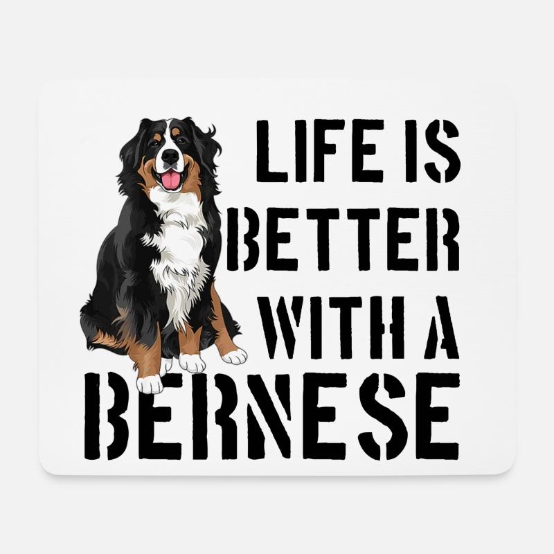 Berner Sennenhund - Mousepad (Querformat) - Weiß
