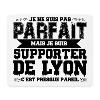 Je ne suis pas parfait mais je supporte Lyon - Tapis de souris (format paysage) - blanc - Devant
