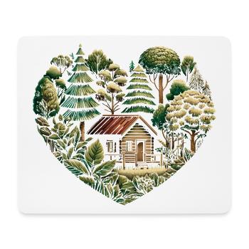naturverbunden Leben mit einem Tiny House im Wald - Mousepad (Querformat) - Weiß - Vorne