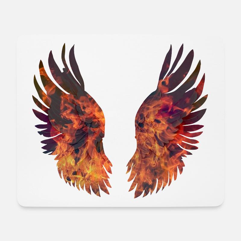 Hell brennende Flügel - Mousepad (Querformat) - Weiß