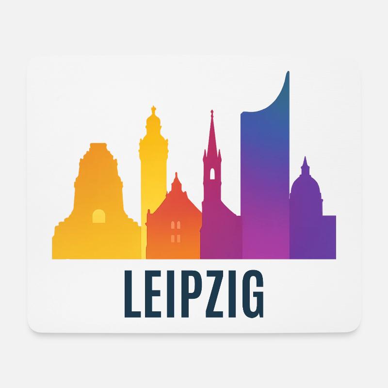 Pente de la ligne d’horizon de Leipzig - Tapis de souris (format paysage) - blanc