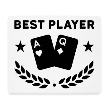 Best player (Spielkarten, Sterne, Lorbeerkranz) - Mousepad (Querformat) - Weiß - Vorne