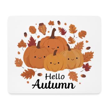 Freche Kürbisse mit niedlichen Gesichtern Herbst - Mousepad (Querformat) - Weiß - Vorne