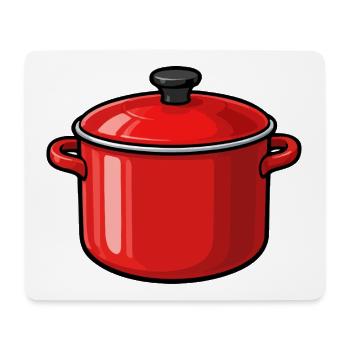 Roter Topf Cartoon Stil - Mousepad (Querformat) - Weiß - Vorne