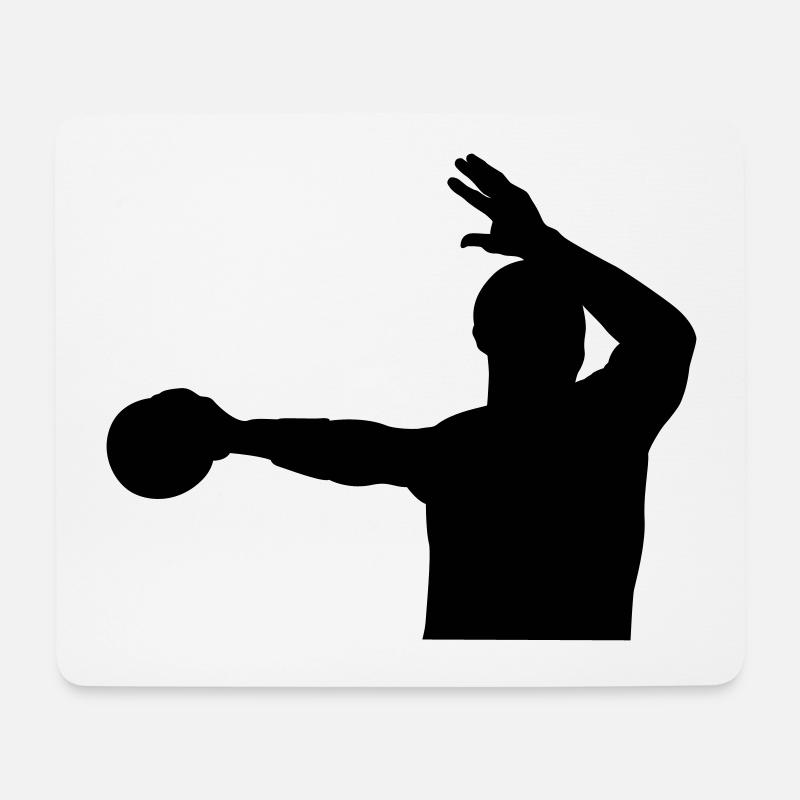 Handballspieler Sprungwurf Design Shirt - Mousepad (Querformat) - Weiß