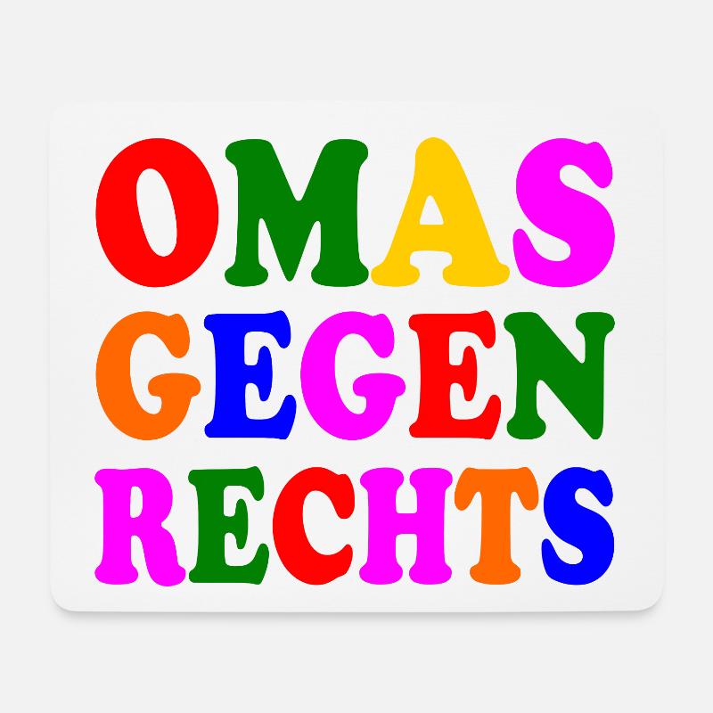 Omas gegen rechts - Mousepad (Querformat) - Weiß