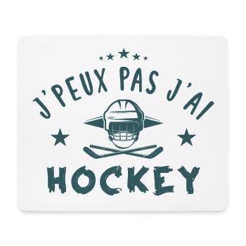 j'peux pas j'ai hockey - Tapis de souris (format paysage) - blanc - Devant