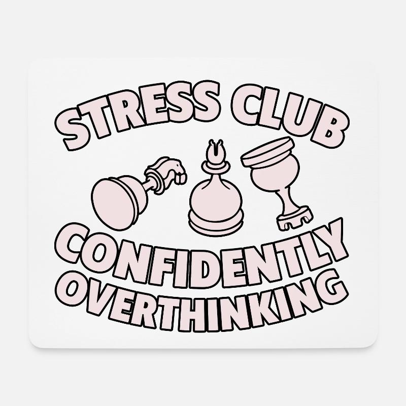 Stress Club, Confidently Overthinking 4 - Mousepad (Querformat) - Weiß