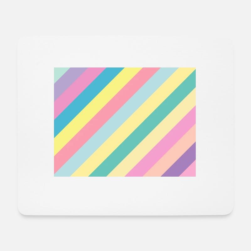 Schräge Pastell Streifen - sloped stripes - Mousepad (Querformat) - Weiß
