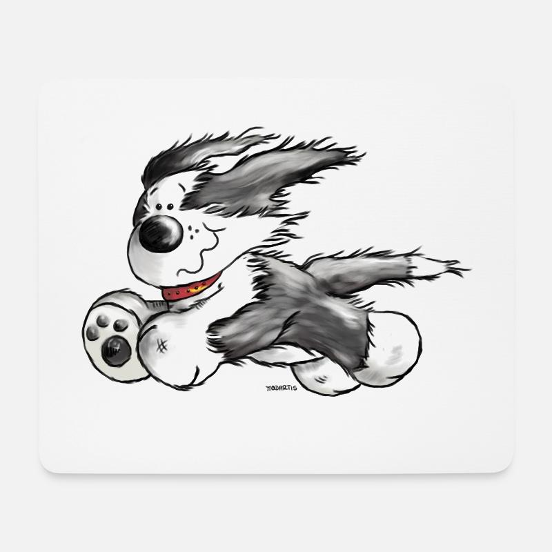 Beardie Power - Bearded Collie - Hund - Mousepad (Querformat) - Weiß