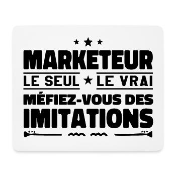 Marketeur le seul Marketeur le vrai Marketeur - Tapis de souris (format paysage) - blanc - Devant