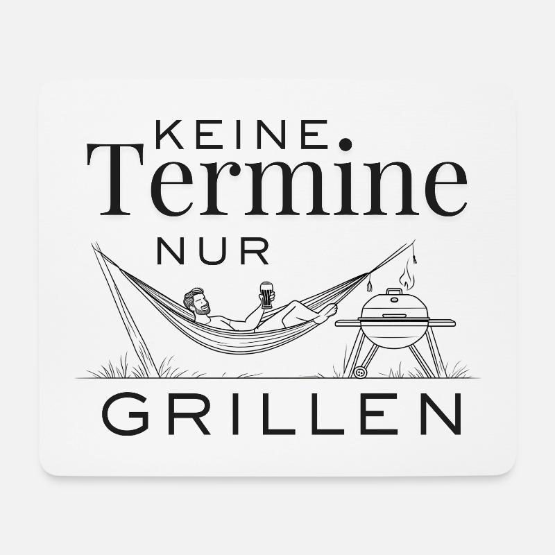 Keine Termine nur Grillen - Mousepad (Querformat) - Weiß