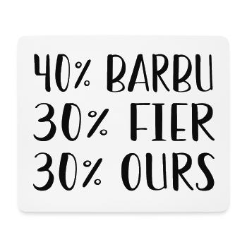 40% BARBU 30% FIER 30% OURS - Tapis de souris (format paysage) - blanc - Devant