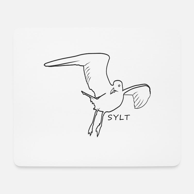Möve Sylt Vogel Nordsee Geschenk - Mousepad (Querformat) - Weiß
