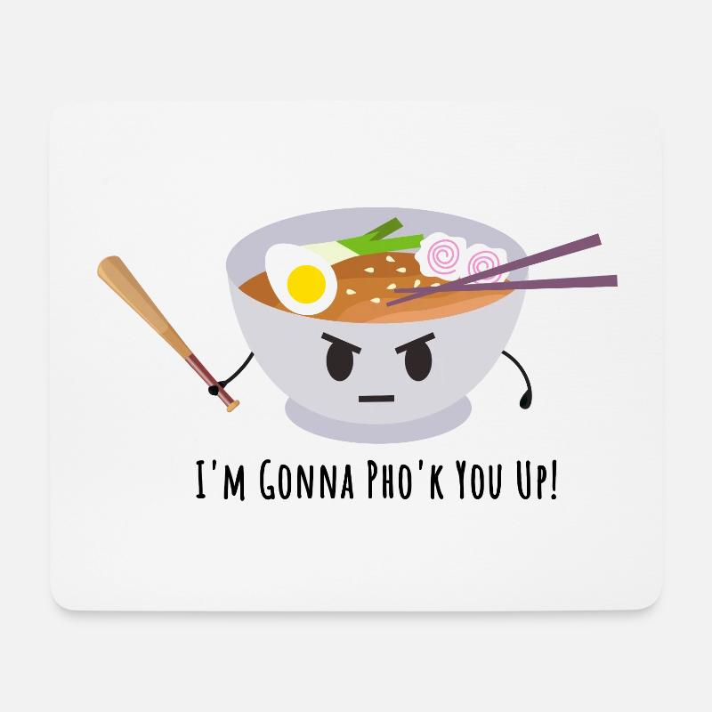 Vietnamesische Pho Suppe Wortspiel | Pho'k You Up - Mousepad (Querformat) - Weiß