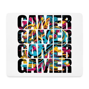 Level up your wardrobe with this gaming t-shirt! - Mousepad (Querformat) - Weiß - Vorne