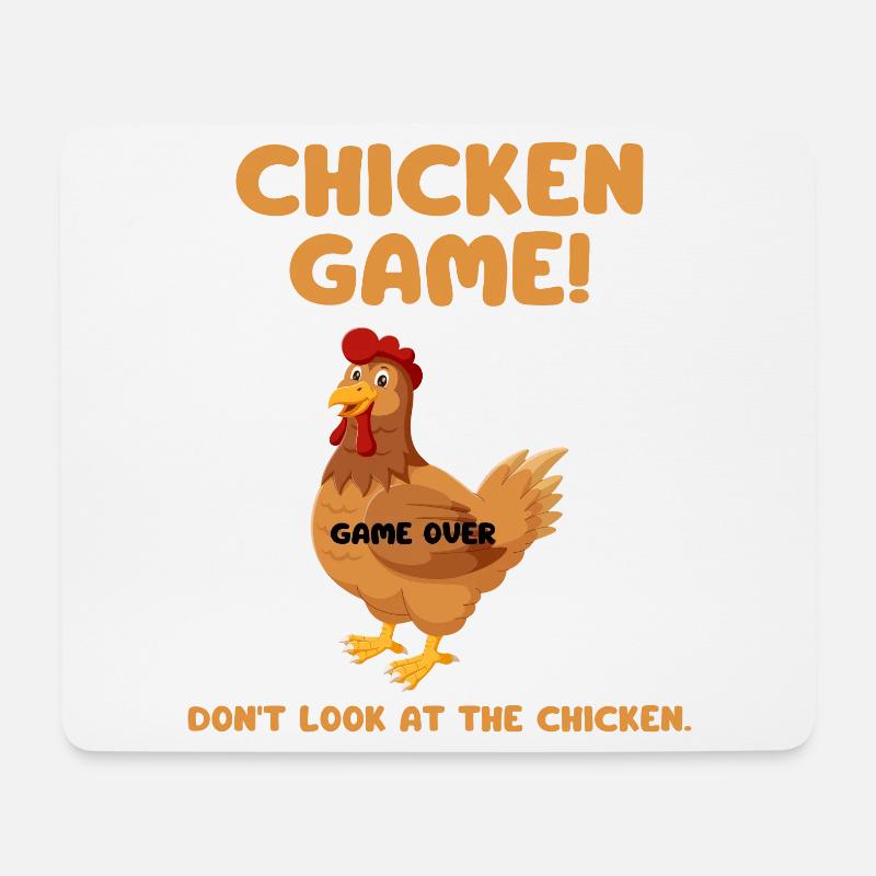 Chicken Game Don't Look At The Chicken - Mousepad (Querformat) - Weiß