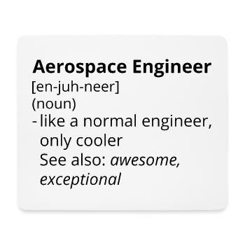 Aerospace Engineer Definition Description - Mouse Pad (horizontal) - white - Front