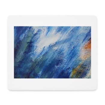 Peinture gouache effet graphique bleu - Tapis de souris (format paysage) - blanc - Devant