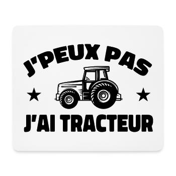 j'peux pas j'ai tracteur - Tapis de souris (format paysage) - blanc - Devant