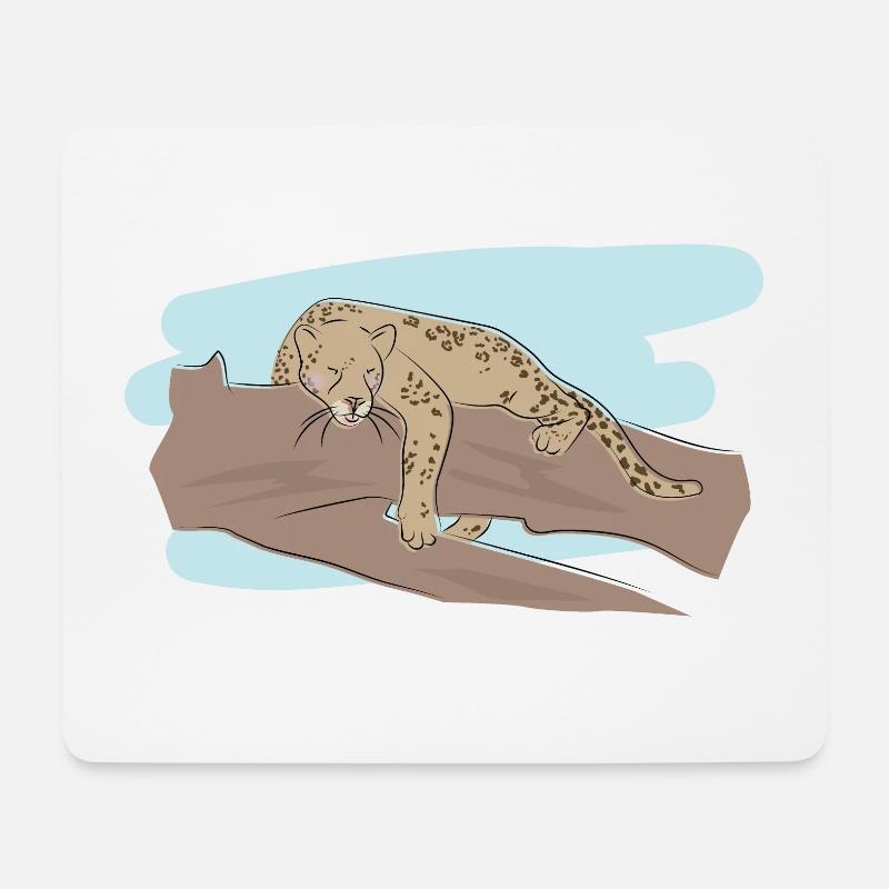 Illustrated design with Jaguar - Mouse Pad (horizontal) - white