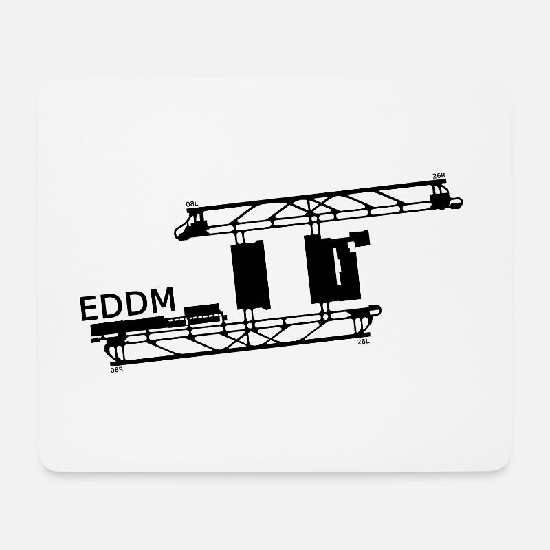 EDDM/MUC - Flughafen München - Mousepad (Querformat) - Weiß