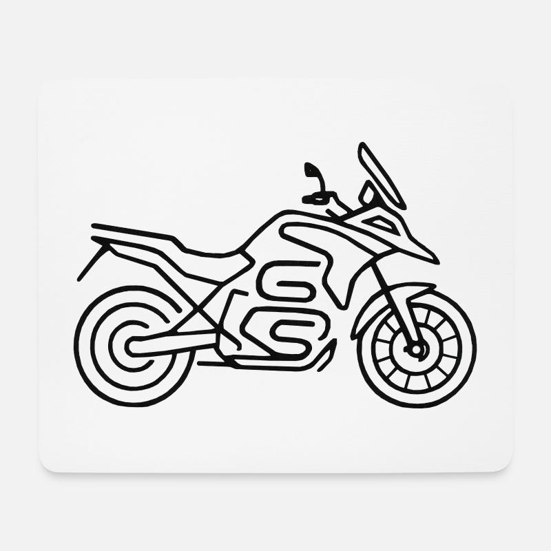 Motorrad GS schwarz - Mousepad (Querformat) - Weiß