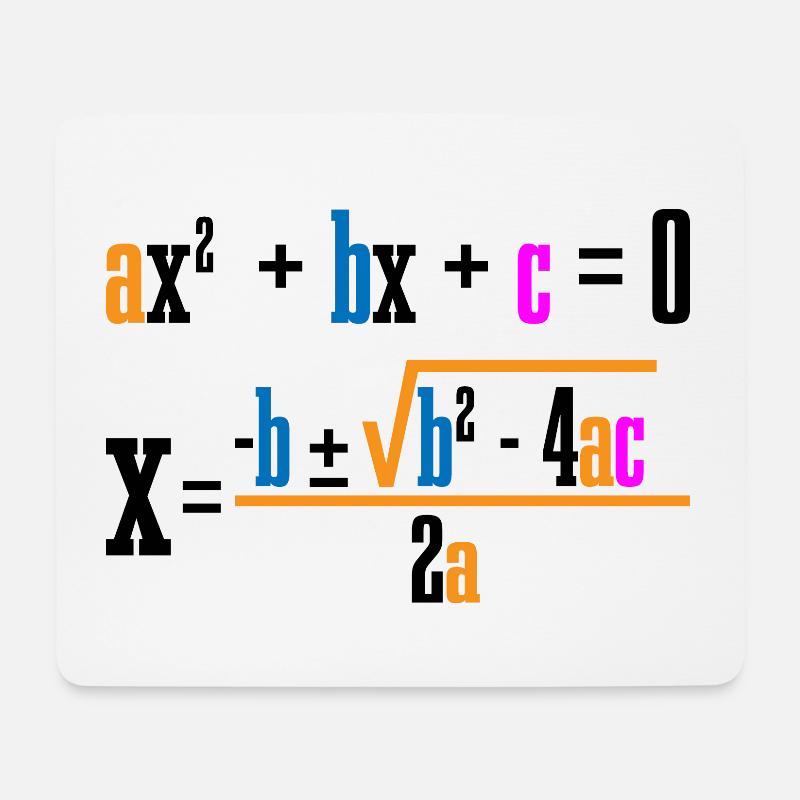 Quadratic Formula For Math Class 7 - Mousepad (Querformat) - Weiß