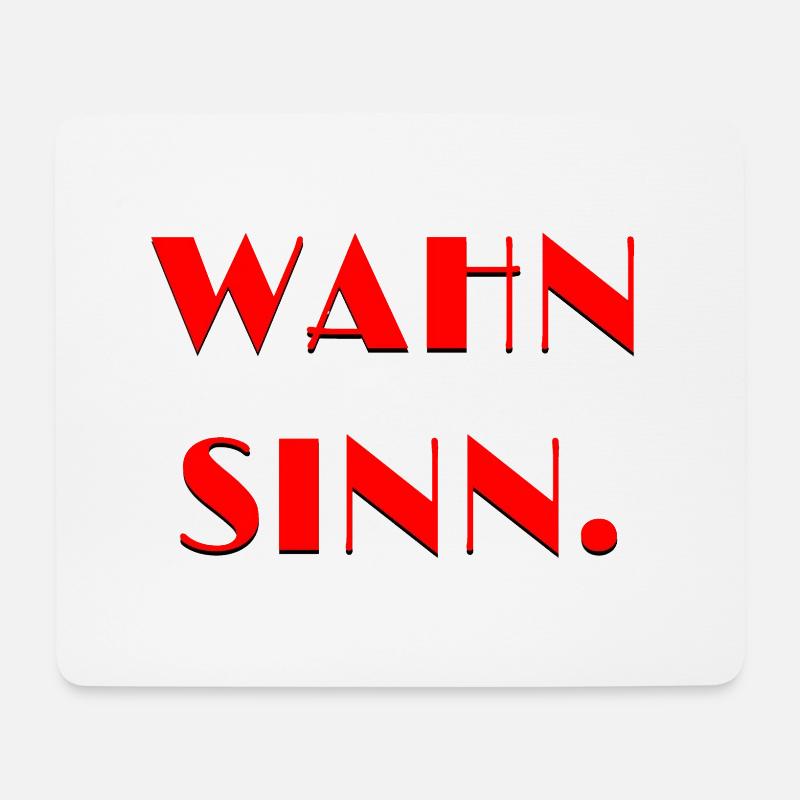 WAHNSINN In rot - Mousepad (Querformat) - Weiß