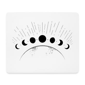 Cycle lunaire noir - Tapis de souris (format paysage) - blanc - Devant