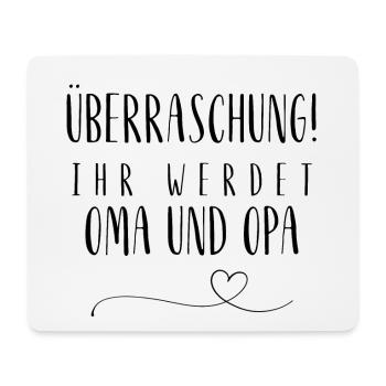 Überraschung! Ihr werdet Oma und Opa. - Mousepad (Querformat) - Weiß - Vorne