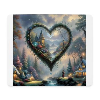 Das Herz in die Spiegelwelt - Mousepad (Querformat) - Weiß - Vorne